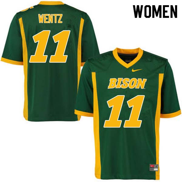 Women #11 Carson Wentz North Dakota State Bison College Football Jerseys Sale-Green